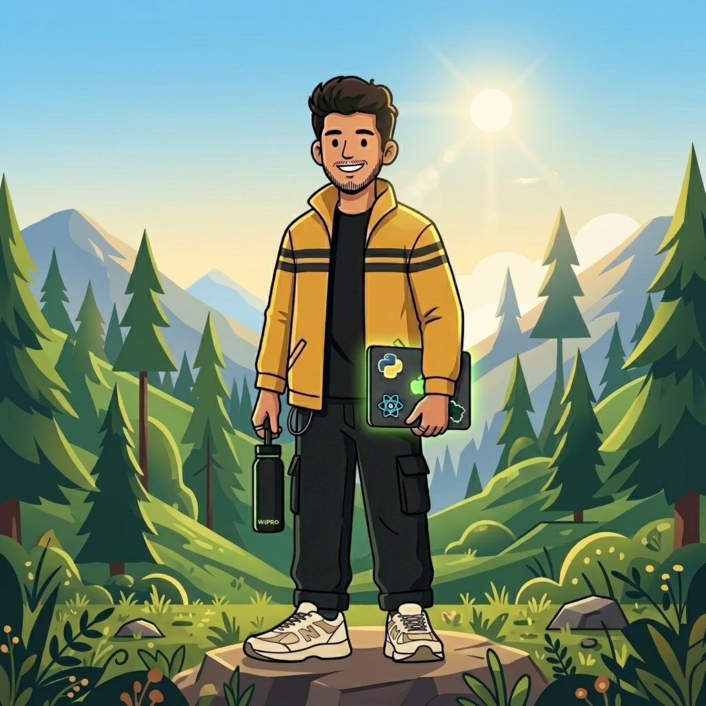 A modern representation of a Pahadi ML Engineer